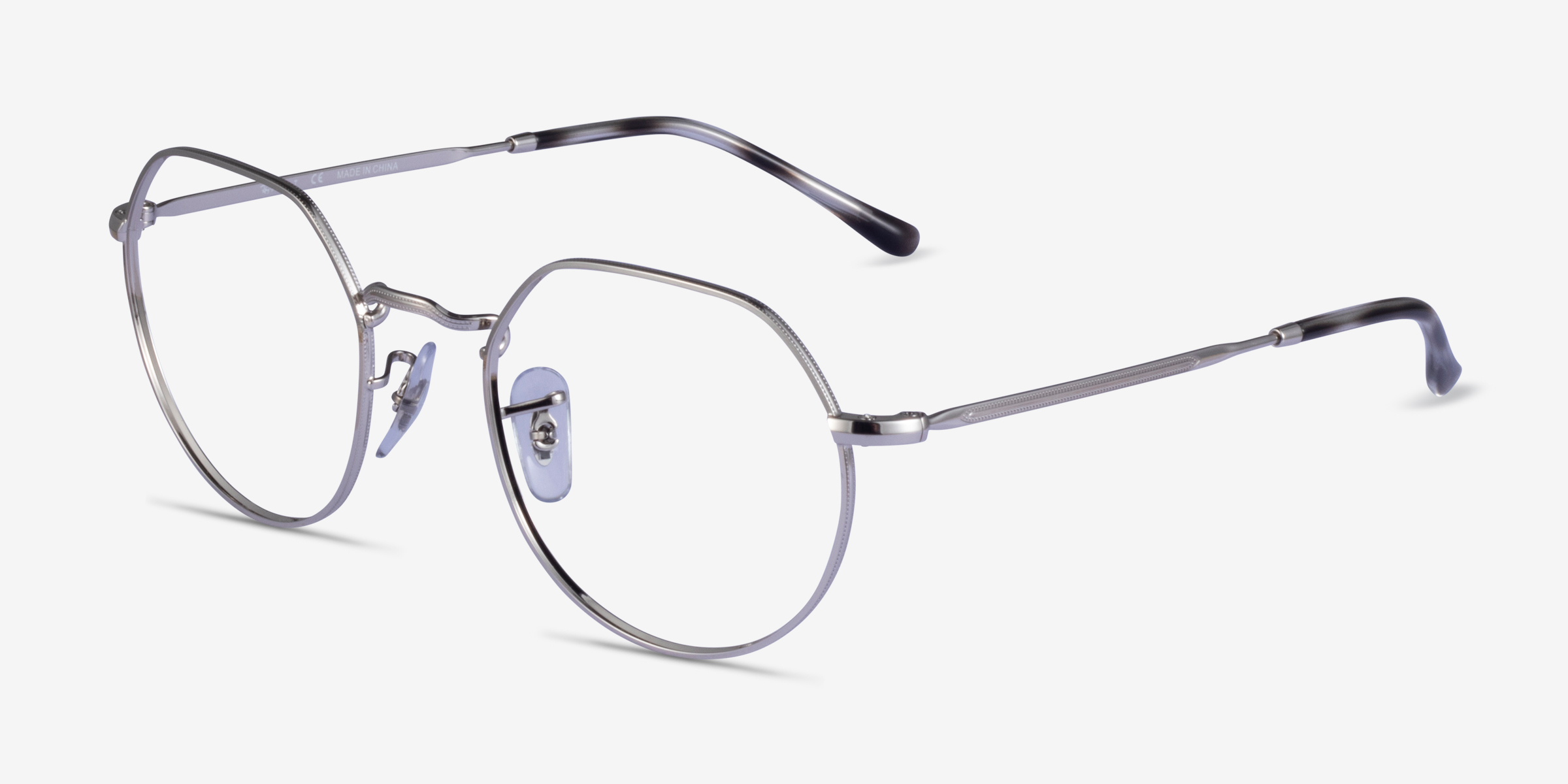 Ray-Ban RB6465 Jack - Geometric Silver Ivory Tortoise Frame Eyeglasses ...