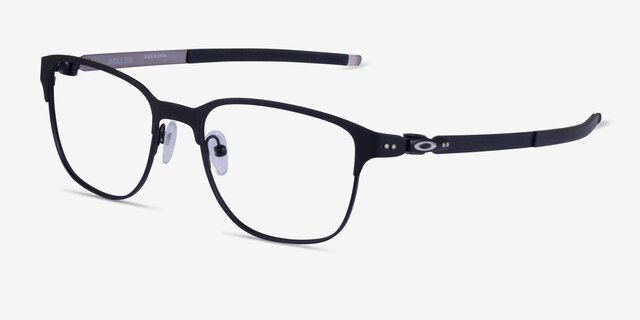 Oakley Seller Matte Black MetalEyeglass Frames from EyeBuyDirect, Angle View