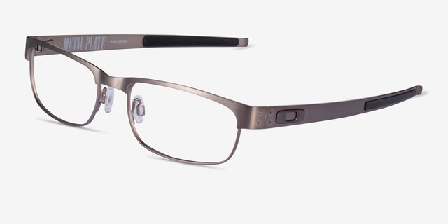 Oakley Metal Plate Gunmetal MetalEyeglass Frames from EyeBuyDirect, Angle View