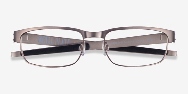 Oakley Metal Plate Gunmetal MetalEyeglass Frames from EyeBuyDirect, Closed View