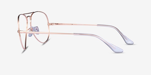 Ray-Ban Aviator Metal II Rose Gold MetalEyeglass Frames from EyeBuyDirect, Side View