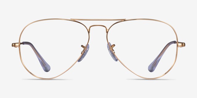 Ray-Ban Aviator Metal II Legend Gold MetalEyeglass Frames from EyeBuyDirect, Front View