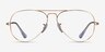 Ray-Ban Aviator Metal II Legend Gold MetalEyeglass Frames from EyeBuyDirect, Front View