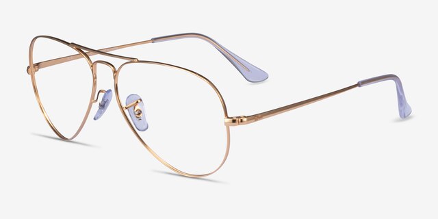 Ray-Ban Aviator Metal II Legend Gold MetalEyeglass Frames from EyeBuyDirect, Angle View