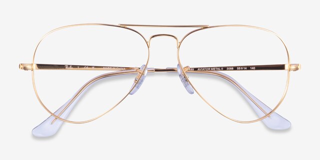 Ray-Ban Aviator Metal II Legend Gold MetalEyeglass Frames from EyeBuyDirect, Closed View