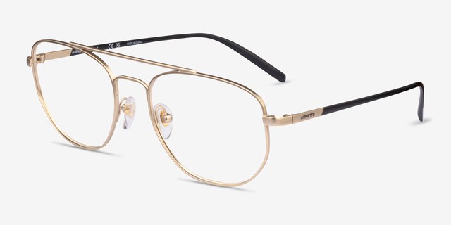 ARNETTE Layne Shiny Brushed Gold MetalEyeglass Frames from EyeBuyDirect, Angle View
