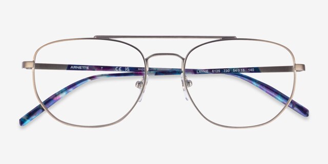 ARNETTE Layne Shiny Brushed Gunmetal MetalEyeglass Frames from EyeBuyDirect, Closed View