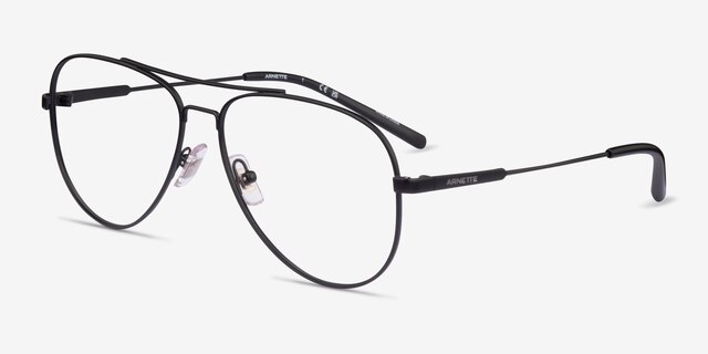 ARNETTE Wharf Matte Black MetalEyeglass Frames from EyeBuyDirect, Angle View