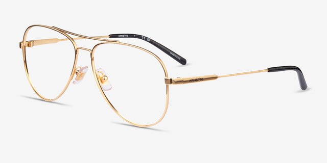 ARNETTE Wharf Gold MetalEyeglass Frames from EyeBuyDirect, Angle View