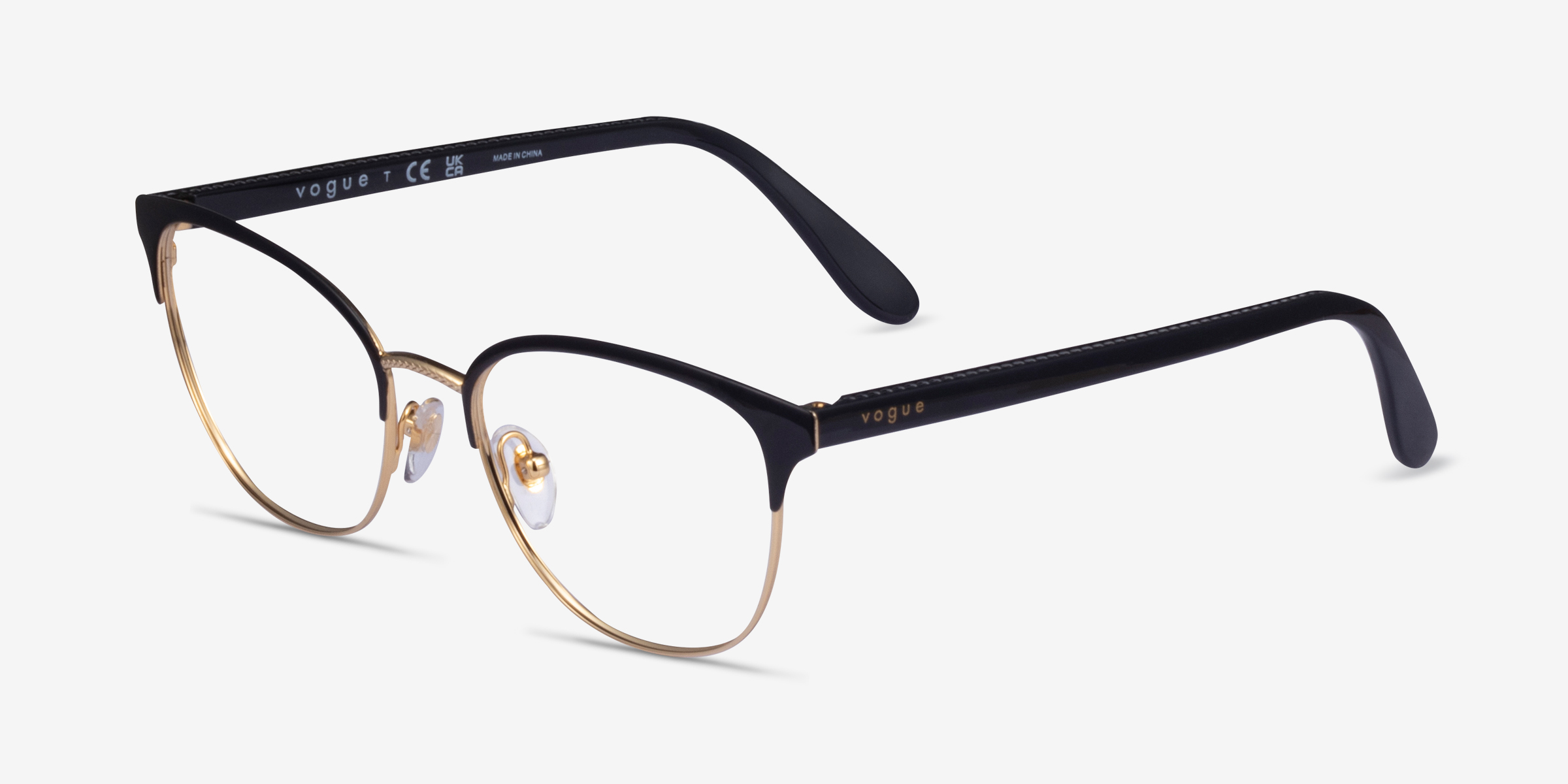 Vogue Eyewear VO4088 Browline Black Gold Frame Eyeglasses Eyebuydirect Canada