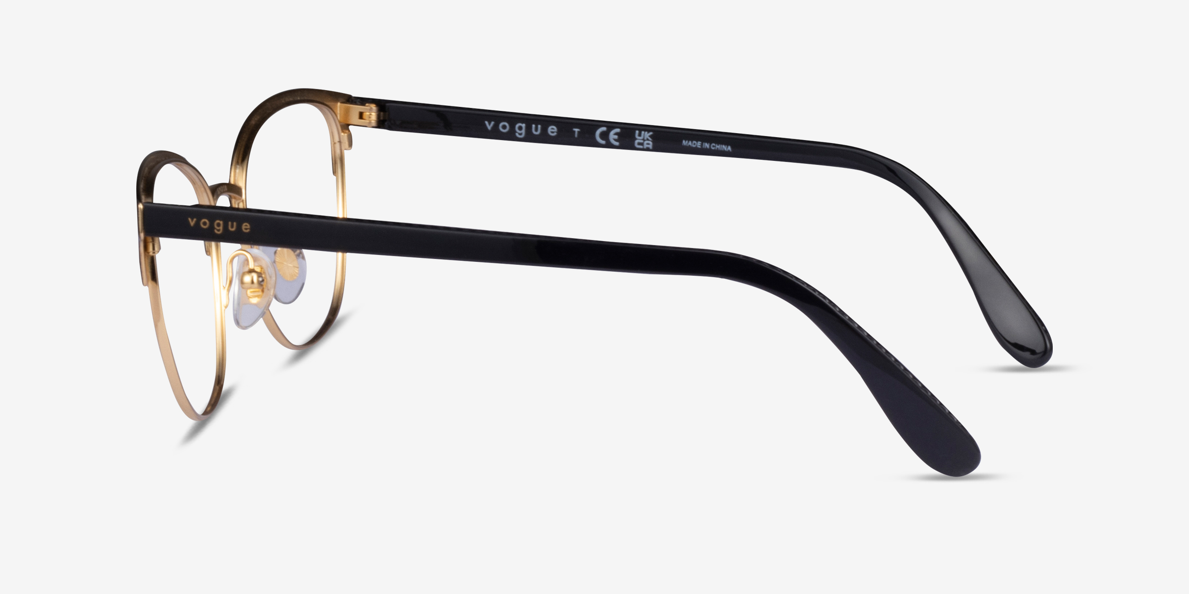 Vogue Eyewear VO4088 Browline Black Gold Frame Eyeglasses