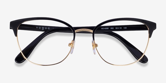 Vogue Eyewear VO4088 Black Gold MetalEyeglass Frames from EyeBuyDirect, Closed View
