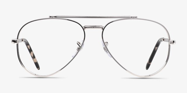 Ray-Ban RB3625V New Aviator Argenté MétalMontures de lunettes de vue d'EyeBuyDirect, Vue de Face