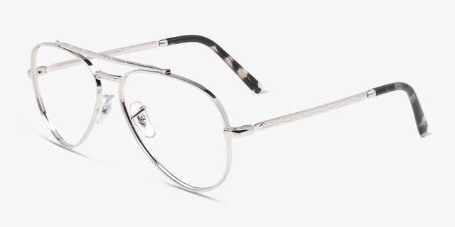 Ray-Ban RB3625V New Aviator Argenté MétalMontures de lunettes de vue d'EyeBuyDirect, Vue d'Angle