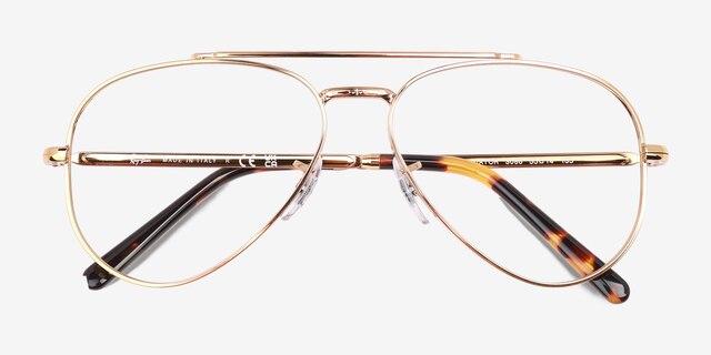 Ray-Ban RB3625V New Aviator Legend Gold MétalMontures de lunettes de vue d'EyeBuyDirect, Vue Rapprochée