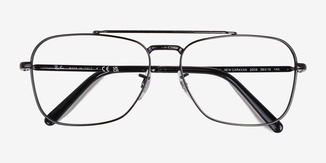 Ray-Ban RB3636V Black MetalEyeglass Frames from EyeBuyDirect, Closed View