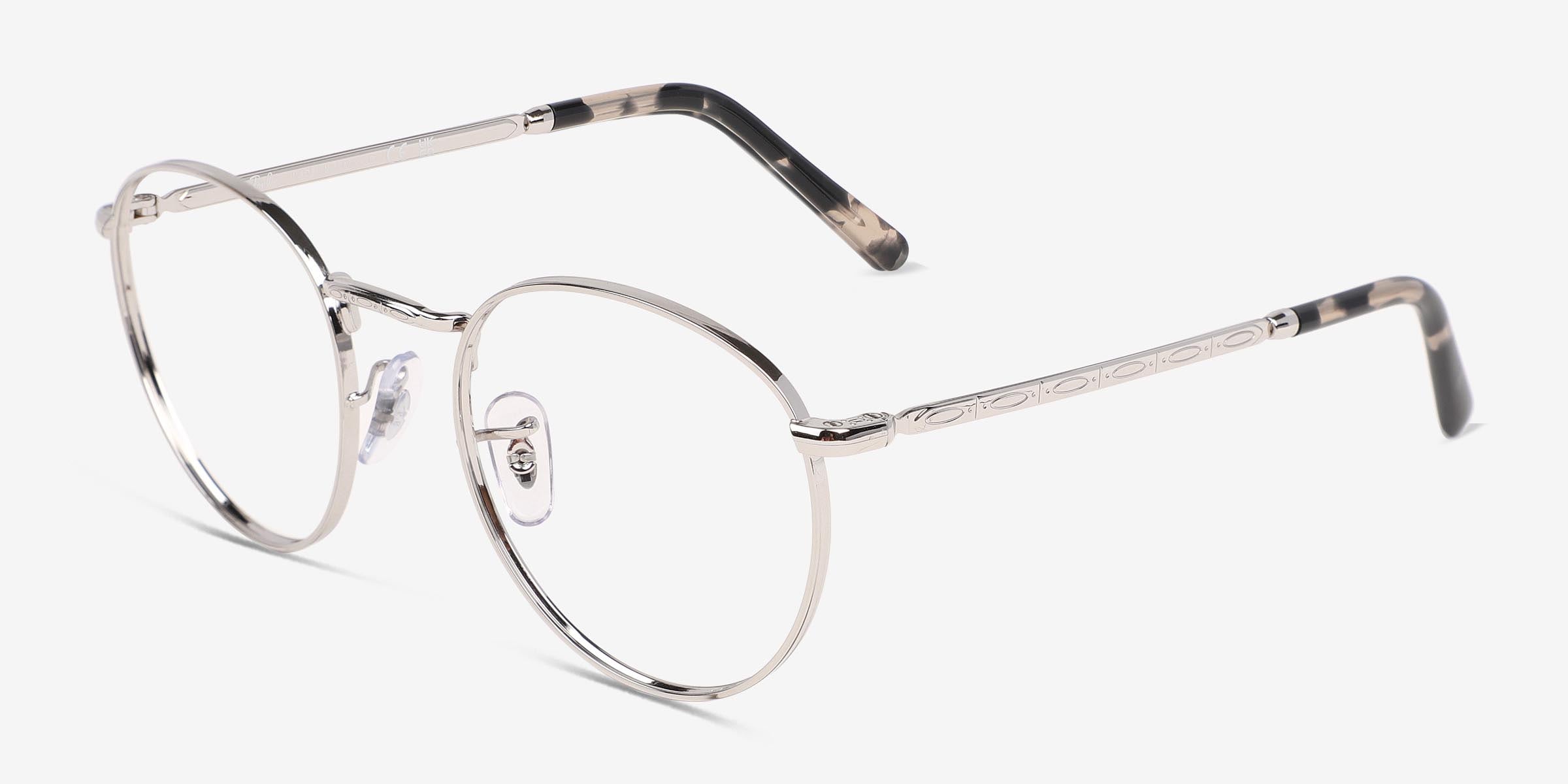 メガネ Ray-Ban Titanium Frames RB8237V 1224 Slim Round Silver ROUND II TITANIUM OPTICS Eyeglasses with Silver Frame