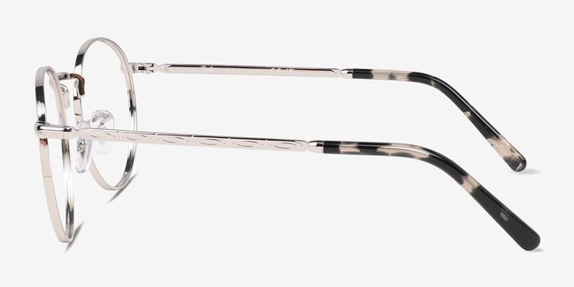 Ray-Ban RB3637V New Round Silver MetalEyeglass Frames from EyeBuyDirect, Side View
