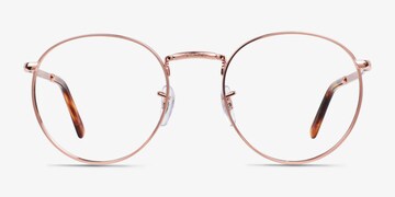 Ray-Ban RB3637V New Round - Round Rose Gold Frame Eyeglasses | Eyebuydirect