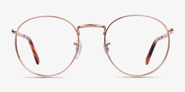 Ray-Ban RB3637V New Round Rose Gold MetalEyeglass Frames from EyeBuyDirect, Front View