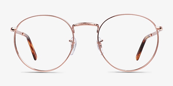 Ray-Ban New Round Rose Gold Metal Eyeglass Frames