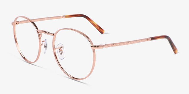Ray-Ban RB3637V New Round Rose Gold MetalEyeglass Frames from EyeBuyDirect, Angle View
