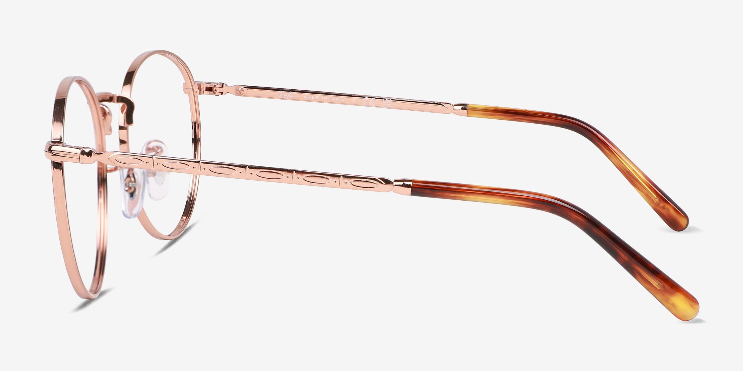 Ray ban rose hot sale gold round glasses