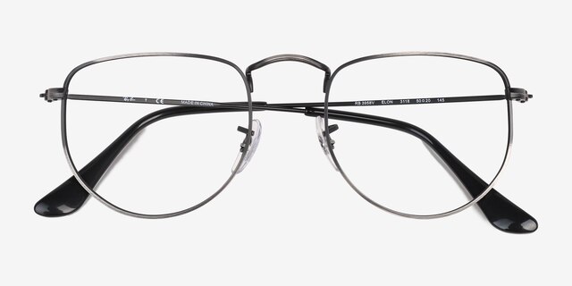 Ray-Ban RB3958V Elon Antique Gunmetal MetalEyeglass Frames from EyeBuyDirect, Closed View