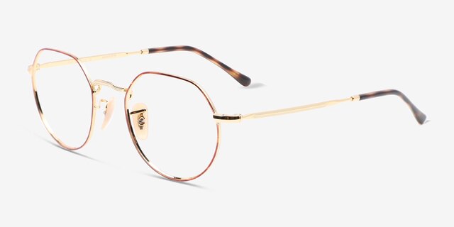 Ray-Ban RB6465 Jack Tortoise On Arista MetalEyeglass Frames from EyeBuyDirect, Angle View