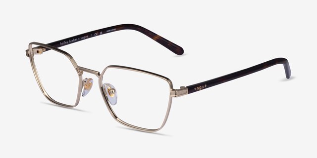 Vogue Eyewear VO4244 Pale Gold MetalEyeglass Frames from EyeBuyDirect, Angle View