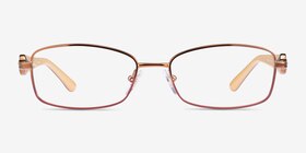 Vogue Eyewear VO3845B Brown Pink Métal Montures de lunettes de vue d'EyeBuyDirect, Vue de Face