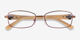 Vogue Eyewear VO3845B Brown Pink Métal Montures de lunettes de vue d'EyeBuyDirect, Vue Rapprochée
