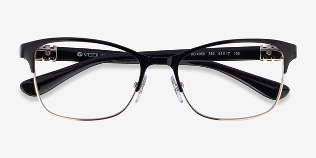 Vogue Eyewear VO4050 Black Silver MetalEyeglass Frames from EyeBuyDirect, Closed View