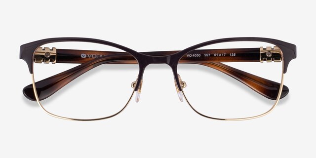 Vogue Eyewear VO4050 Brown Gold MetalEyeglass Frames from EyeBuyDirect, Closed View