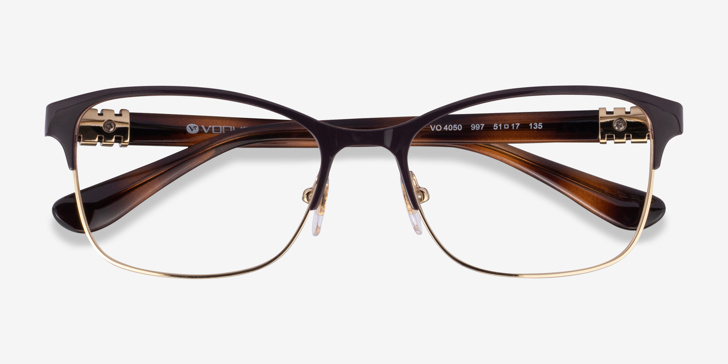 Vogue Eyewear VO4050 Cat Eye Brown Gold Frame Glasses For Women