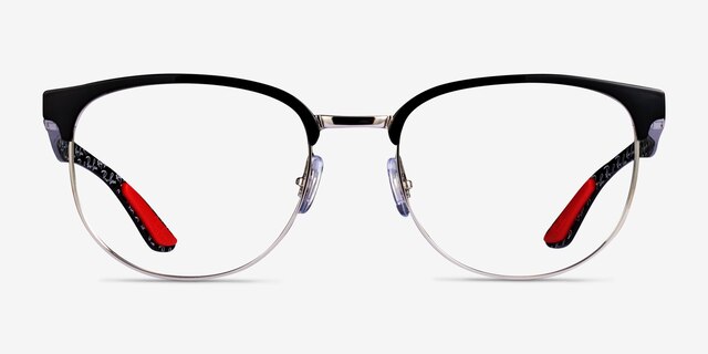 Ray-Ban RB8422 Black Silver MetalEyeglass Frames from EyeBuyDirect, Front View
