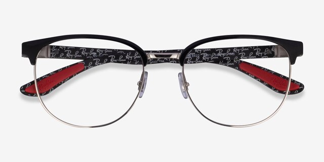 Ray-Ban RB8422 Black Silver MetalEyeglass Frames from EyeBuyDirect, Closed View
