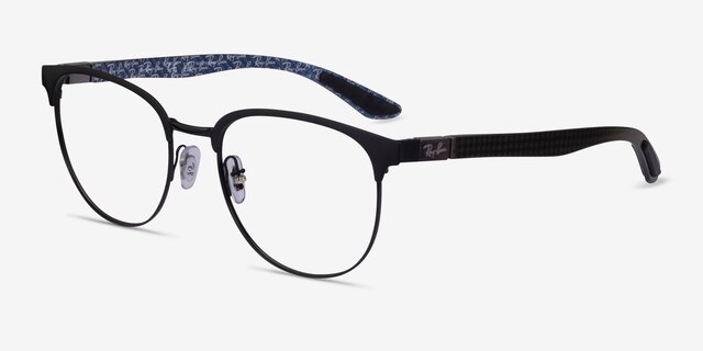 Ray-Ban RB8422 Matte Black MetalEyeglass Frames from EyeBuyDirect, Angle View