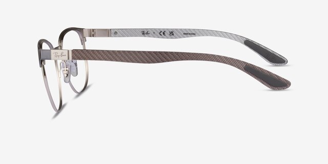 Ray-Ban RB8422 Gray Silver MetalEyeglass Frames from EyeBuyDirect, Side View