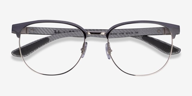 Ray-Ban RB8422 Gray Silver MetalEyeglass Frames from EyeBuyDirect, Closed View