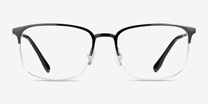 Ray-Ban RB6494 Black Silver Metal Eyeglass Frames from EyeBuyDirect