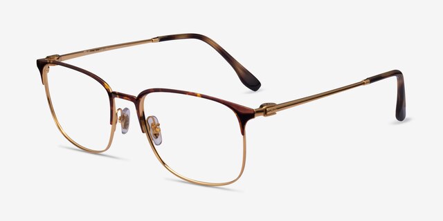 Ray-Ban RB6494 Tortoise Gold MetalEyeglass Frames from EyeBuyDirect, Angle View