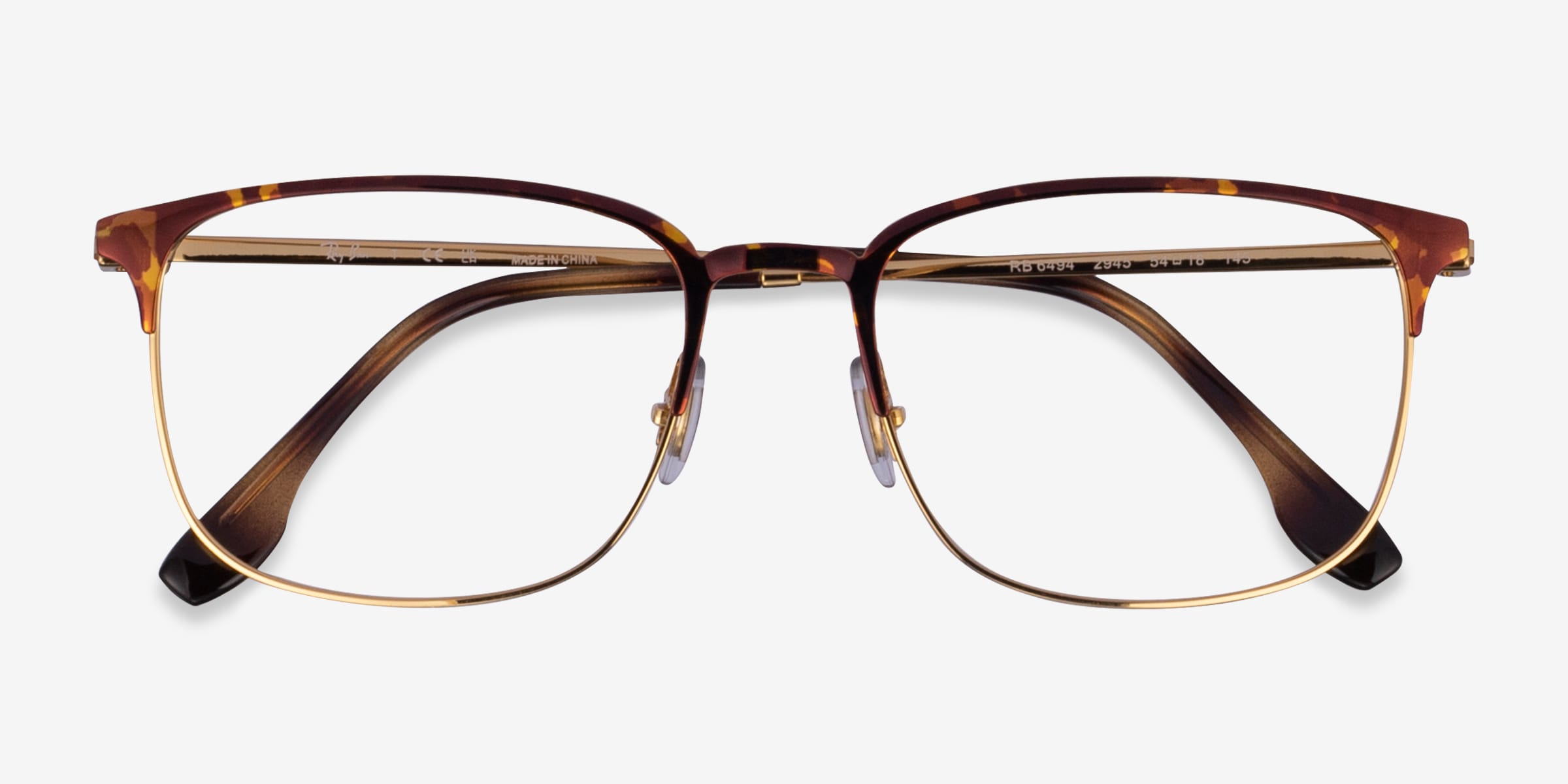 Ray-Ban RB6494 - Browline Tortoise Gold Frame Eyeglasses