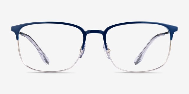 Ray-Ban RB6494 Blue Silver MetalEyeglass Frames from EyeBuyDirect, Front View
