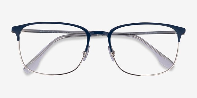 Ray-Ban RB6494 Blue Silver MetalEyeglass Frames from EyeBuyDirect, Closed View