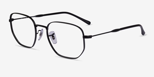 Ray-Ban RB6496 Black MetalEyeglass Frames from EyeBuyDirect, Angle View