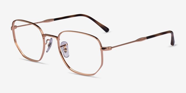 Ray-Ban RB6496 Rose Gold MetalEyeglass Frames from EyeBuyDirect, Angle View
