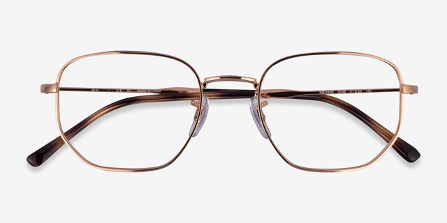 Ray-Ban RB6496 Rose Gold MetalEyeglass Frames from EyeBuyDirect, Closed View