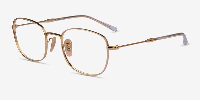 Ray-Ban RB6497 Gold MetalEyeglass Frames from EyeBuyDirect, Angle View