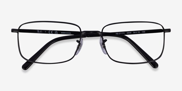 Ray-Ban RB3717V Black MetalEyeglass Frames from EyeBuyDirect, Closed View